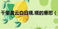 千里黃云白日曛,曛的意思(千里黃云白日曛)