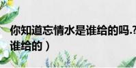 你知道忘情水是誰給的嗎.?怎么答(忘情水是誰給的)