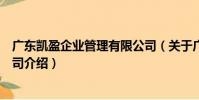 廣東凱盈企業管理有限公司(關于廣東凱盈企業管理有限公司介紹)