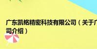 廣東凱銘精密科技有限公司(關于廣東凱銘精密科技有限公司介紹)