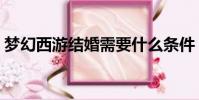 夢幻西游結婚需要什么條件(夢幻西游結婚)