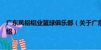 廣東鳳鋁鋁業籃球俱樂部(關于廣東鳳鋁鋁業籃球俱樂部介紹)