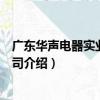 廣東華聲電器實業有限公司（關于廣東華聲電器實業有限公司介紹）