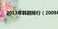 2013年韓劇排行(2009年韓劇排行榜)