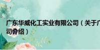 廣東華威化工實業有限公司(關于廣東華威化工實業有限公司介紹)
