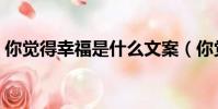 你覺得幸福是什么文案(你覺得幸福是什么)