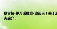 尼古拉·伊萬諾維奇·波波夫(關于尼古拉·伊萬諾維奇·波波夫簡介)