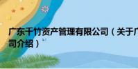廣東千竹資產管理有限公司(關于廣東千竹資產管理有限公司介紹)