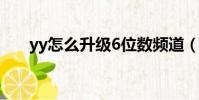 yy怎么升級6位數頻道(yy怎么升級)