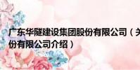 廣東華隧建設集團股份有限公司(關于廣東華隧建設集團股份有限公司介紹)