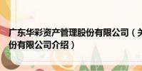 廣東華彩資產管理股份有限公司(關于廣東華彩資產管理股份有限公司介紹)