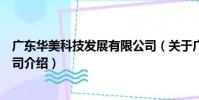 廣東華美科技發展有限公司(關于廣東華美科技發展有限公司介紹)