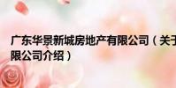 廣東華景新城房地產有限公司(關于廣東華景新城房地產有限公司介紹)