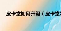 皮卡堂如何升級(皮卡堂怎么快速升級)