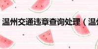 溫州交通違章查詢處理(溫州交通違章查詢)