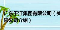 廣東千江集團有限公司(關于廣東千江集團有限公司介紹)