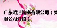廣東明潔陶瓷有限公司(關于廣東明潔陶瓷有限公司介紹)