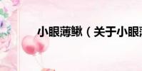 小眼薄鰍(關于小眼薄鰍簡介)
