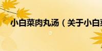 小白菜肉丸湯(關于小白菜肉丸湯簡介)