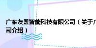 廣東友盟智能科技有限公司(關于廣東友盟智能科技有限公司介紹)
