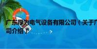 廣東厚為電氣設備有限公司(關于廣東厚為電氣設備有限公司介紹)