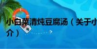 小白菜清燉豆腐湯(關于小白菜清燉豆腐湯簡介)