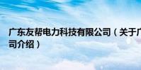廣東友幫電力科技有限公司(關于廣東友幫電力科技有限公司介紹)
