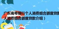 廣東南粵銀行個人消費組合額度貸款(關于廣東南粵銀行個人消費組合額度貸款介紹)