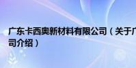 廣東卡西奧新材料有限公司(關于廣東卡西奧新材料有限公司介紹)