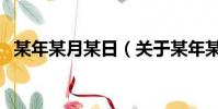 某年某月某日(關于某年某月某日的簡介)
