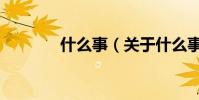 什么事(關于什么事的簡介)