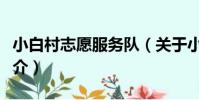 小白村志愿服務隊(關于小白村志愿服務隊簡介)