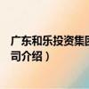 廣東和樂投資集團有限公司（關于廣東和樂投資集團有限公司介紹）