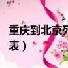 重慶到北京列車時刻表（重慶到北京動車時刻表）
