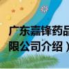 廣東嘉鋒藥品有限公司（關于廣東嘉鋒藥品有限公司介紹）