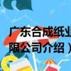 廣東合成紙業有限公司（關于廣東合成紙業有限公司介紹）