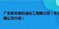 廣東和豐潤石油化工有限公司(關于廣東和豐潤石油化工有限公司介紹)