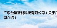 廣東臺塑智能科技有限公司(關于廣東臺塑智能科技有限公司介紹)