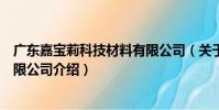 廣東嘉寶莉科技材料有限公司(關于廣東嘉寶莉科技材料有限公司介紹)