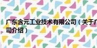 廣東含元工業技術有限公司(關于廣東含元工業技術有限公司介紹)