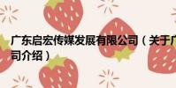 廣東啟宏傳媒發展有限公司(關于廣東啟宏傳媒發展有限公司介紹)