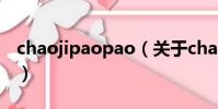 chaojipaopao(關于chaojipaopao的簡介)