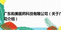 廣東和美醫藥科技有限公司(關于廣東和美醫藥科技有限公司介紹)