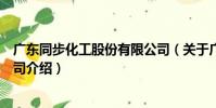 廣東同步化工股份有限公司(關于廣東同步化工股份有限公司介紹)