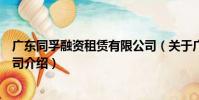 廣東同孚融資租賃有限公司(關于廣東同孚融資租賃有限公司介紹)
