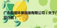 廣東和信環保咨詢有限公司(關于廣東和信環保咨詢有限公司介紹)