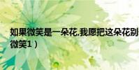 如果微笑是一朵花,我愿把這朵花別于眉間,出自哪里(如果微笑1)