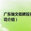 廣東埃文低碳投資有限公司（關于廣東埃文低碳投資有限公司介紹）