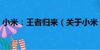 小米:王者歸來(關于小米:王者歸來簡介)