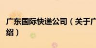 廣東國際快遞公司(關于廣東國際快遞公司介紹)